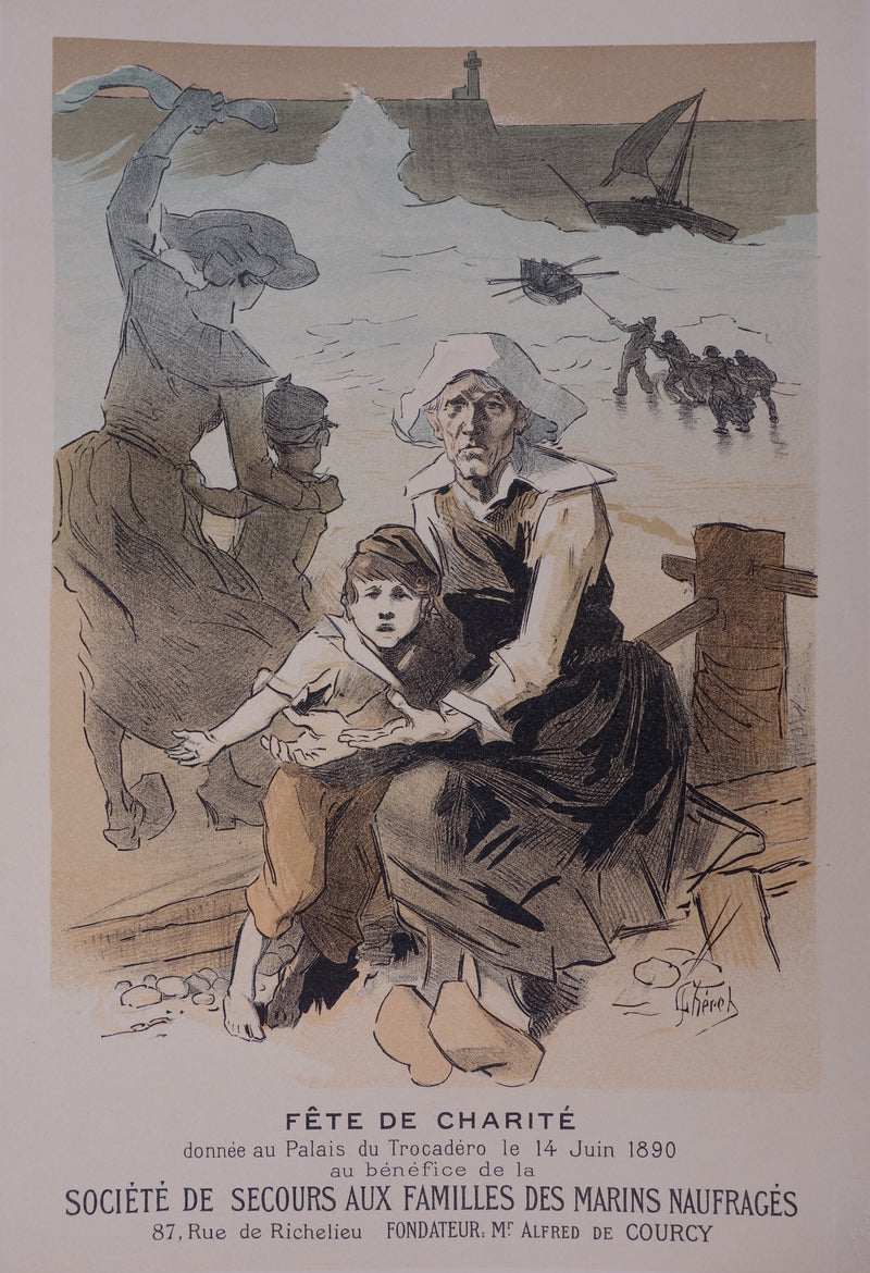 Jules CHERET : Fête de Charité au profit des Familles des Marins - Affiche (détail)