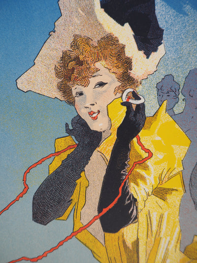 Jules CHERET : Jeune fille au téléphone (Théâtrophone), 1895 - Affiche (détail)