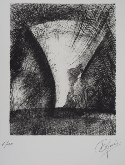 Paul CHERIAU : L'éclaircie - Gravure