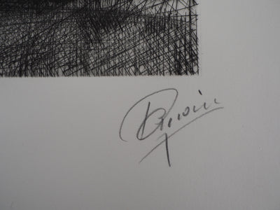 Paul CHERIAU : L'éclaircie - Gravure (détail)