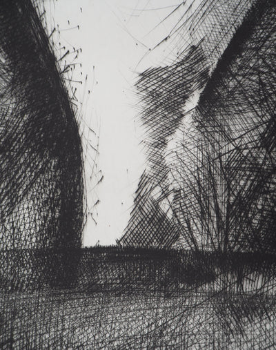 Paul CHERIAU : L'éclaircie - Gravure (détail)