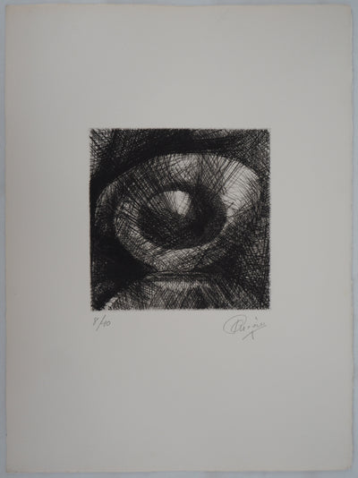 Paul CHERIAU : L'oeil noir - Gravure (détail)