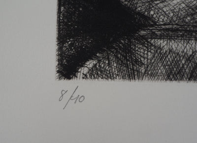 Paul CHERIAU : L'oeil noir - Gravure (détail)