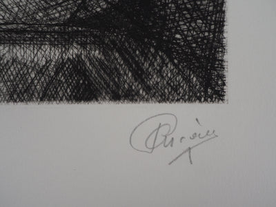 Paul CHERIAU : L'oeil noir - Gravure (détail)