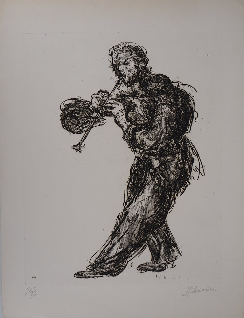 Jean-Claude CHEVALIER : Le clarinettiste - Gravure