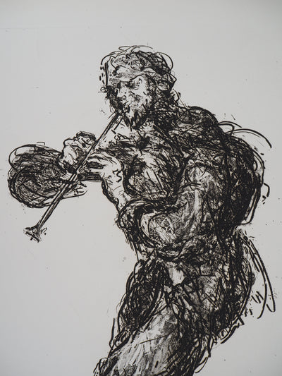 Jean-Claude CHEVALIER : Le clarinettiste - Gravure (détail)
