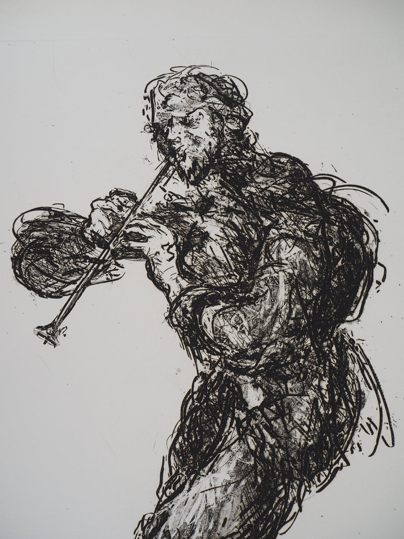 Jean-Claude CHEVALIER : Le clarinettiste - Gravure (détail)