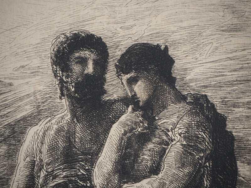 François Nicolas CHIFFLART : Le passé - Gravure (détail)