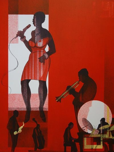 Sacha CHIMKEVITCH : Jazz, Hot Swing - Lithographie (détail)