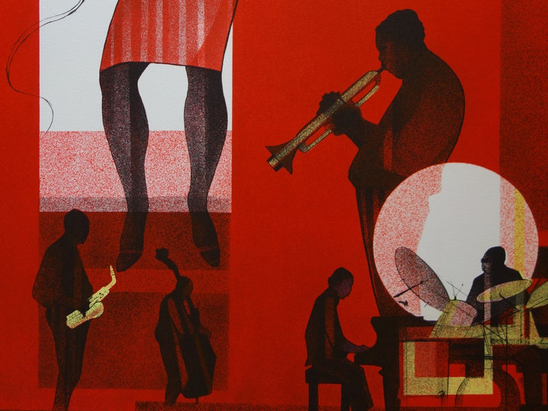 Sacha CHIMKEVITCH : Jazz, Hot Swing - Lithographie (détail)
