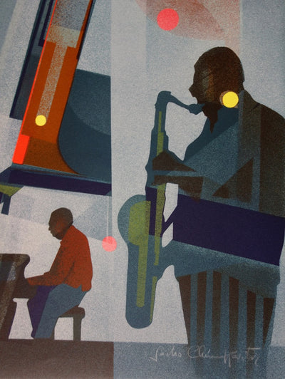 Sacha CHIMKEVITCH : New Orleans : Jazz Band - Lithographie (détail)