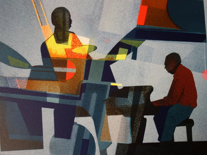 Sacha CHIMKEVITCH : New Orleans : Jazz Band - Lithographie (détail)