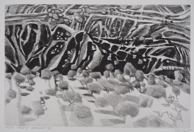 Maurice CHOT-PLASSOT : Falaise espagnole III - Gravure (détail)
