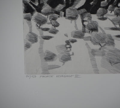 Maurice CHOT-PLASSOT : Falaise espagnole III - Gravure (détail)