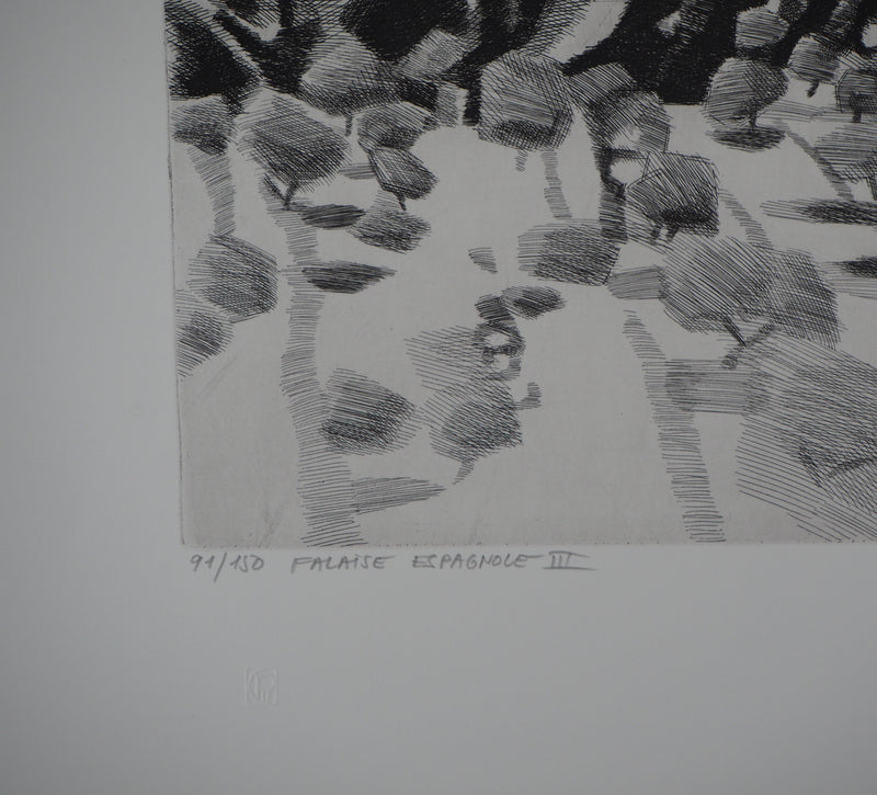 Maurice CHOT-PLASSOT : Falaise espagnole III - Gravure (détail)