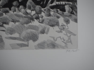 Maurice CHOT-PLASSOT : Falaise espagnole III - Gravure (détail)