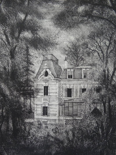 Michel CIRY : Vue du parc - Gravure