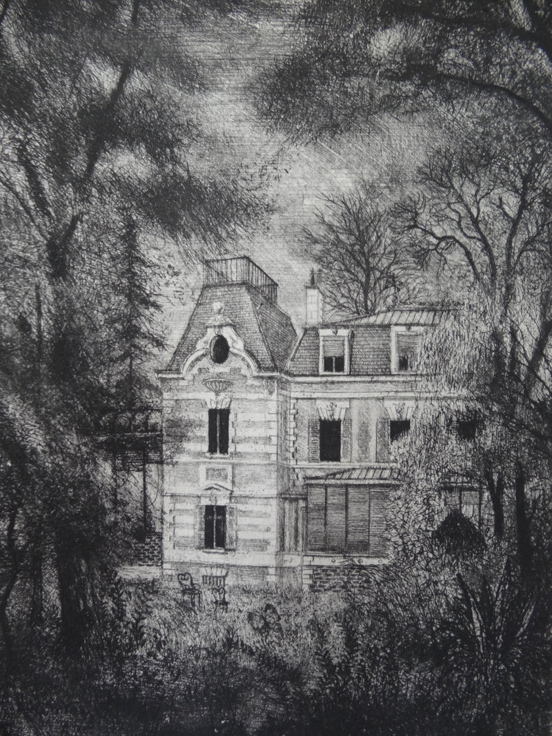 Michel CIRY : Vue du parc - Gravure