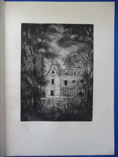 Michel CIRY : Vue du parc - Gravure (détail)