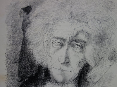 Michel CIRY : Le penseur et sa muse - Gravure (détail)