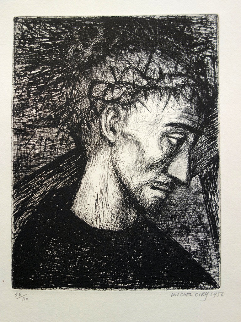 Michel CIRY : Portement de Croix, 1956 - Gravure (détail)