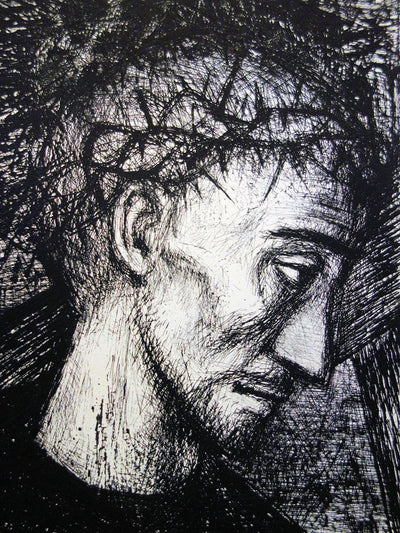 Michel CIRY : Portement de Croix, 1956 - Gravure (détail)