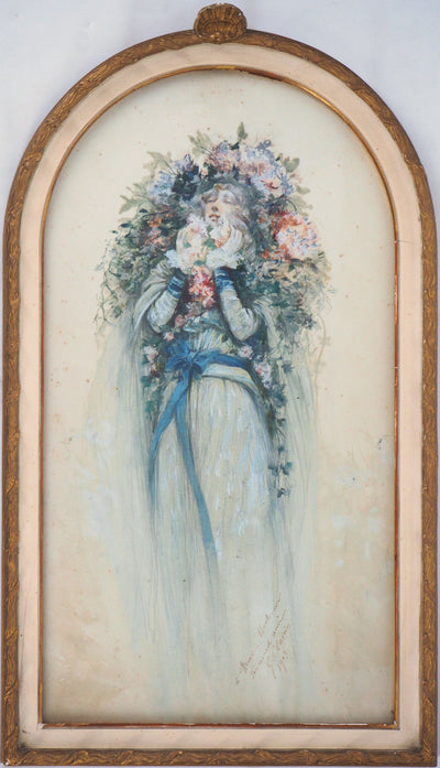 Georges CLAIRIN : Sarah Bernhardt dans la dame aux Camélias, 1903 - Aquarelle