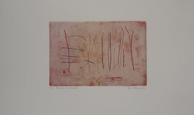 Line CLEMENT : Recherche de verticalité, 1983  - Gravure (détail)