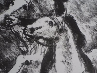 Gérard COCHET : Les chevaux - Lithographie (détail)