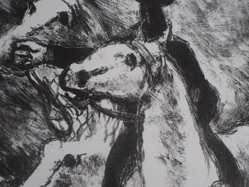 Gérard COCHET : Les chevaux - Lithographie (détail)