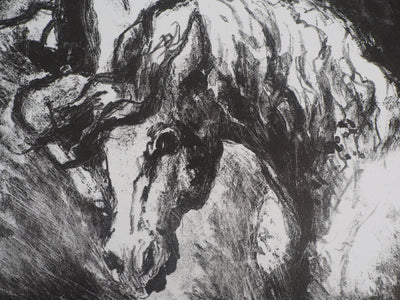 Gérard COCHET : Les chevaux - Lithographie (détail)