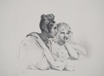 Léon COGNIET : L'attention - Lithographie
