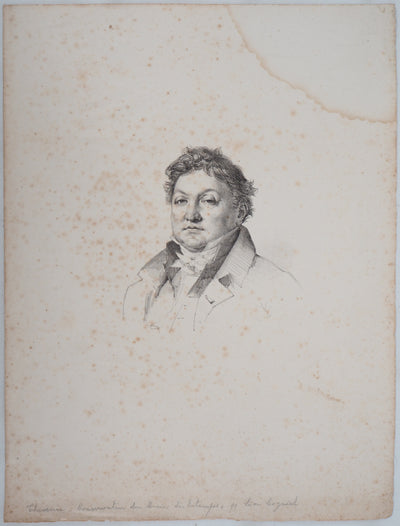 Léon COGNIET : Portrait de Charles Thévenin - Lithographie (détail)