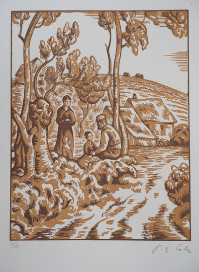 Paul-Emile COLIN : La paix, 1929 - Gravure sur bois (détail)