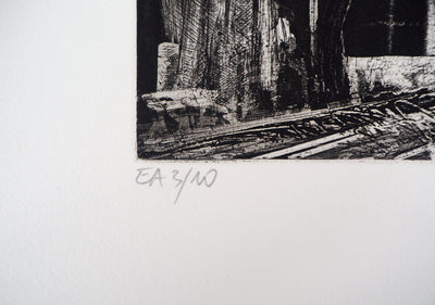 Pierre COLLIN : L'imprimerie - Gravure (détail)