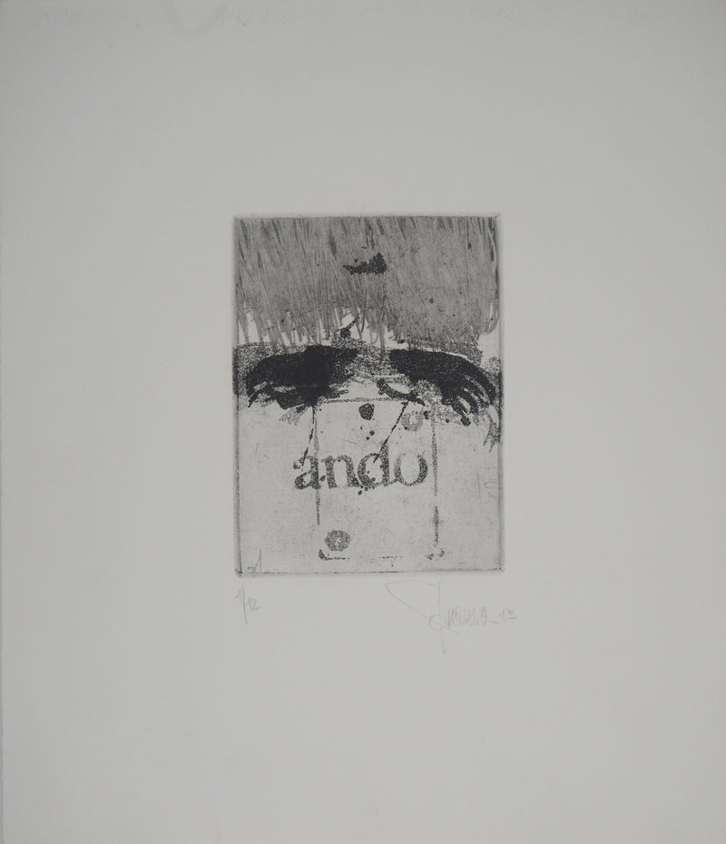 Ricardo COLMENARES : Les Andes, 1993 - Gravure (détail)