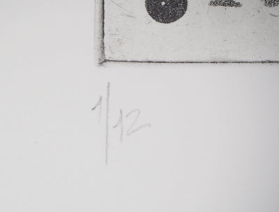 Ricardo COLMENARES : L'arbre noir - Gravure (détail)