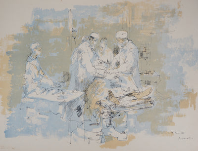 Yves-Jean Commère : Chirurgiens : l'opération, 1969 - Lithographie