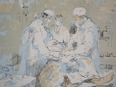 Yves-Jean Commère : Chirurgiens : l'opération, 1969 - Lithographie (détail)
