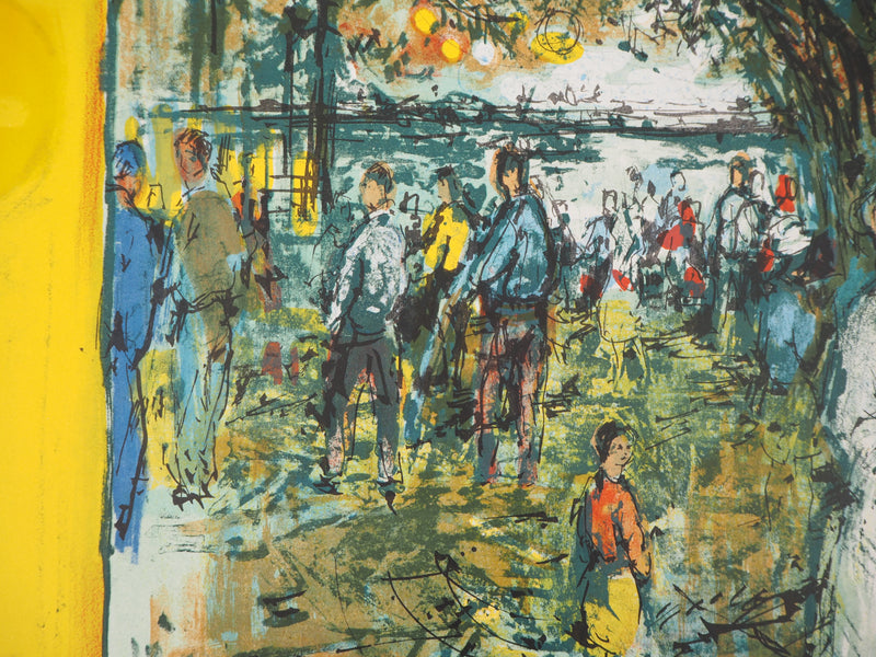 Yves-Jean COMMERE : Les mariés du 14 juillet - Lithographie (détail)