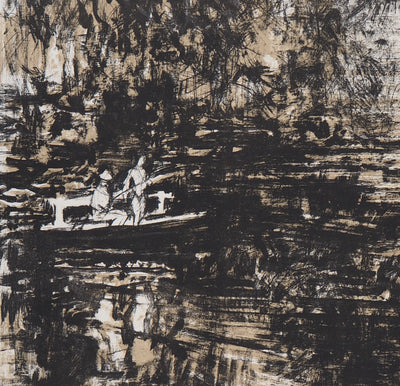 Yves-Jean COMMERE : Les pêcheurs - Lithographie (détail)