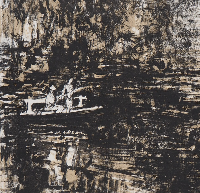Yves-Jean COMMERE : Les pêcheurs - Lithographie (détail)