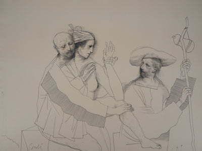 Miguel CONDE : Les Amants et le Pélerin, 1993 - Dessin