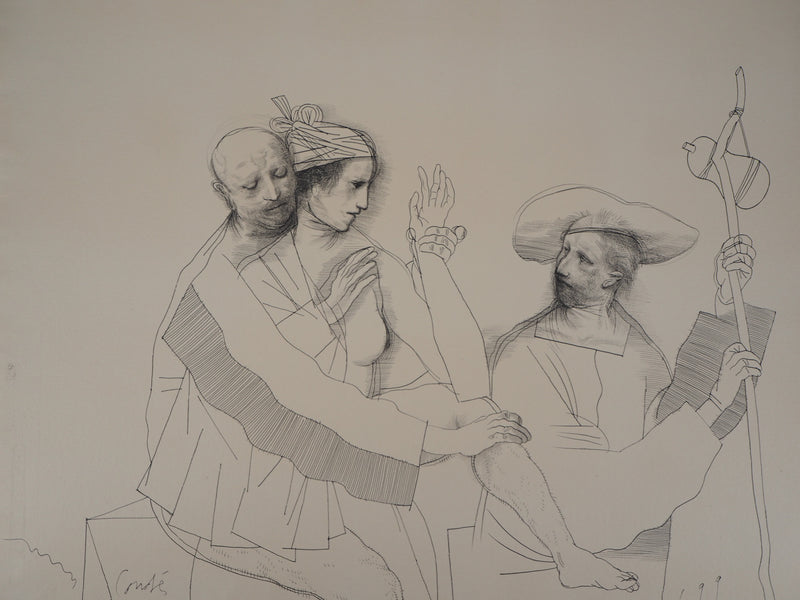 Miguel CONDE : Les Amants et le Pélerin, 1993 - Dessin