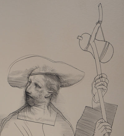 Miguel CONDE : Les Amants et le Pélerin, 1993 - Dessin (détail)