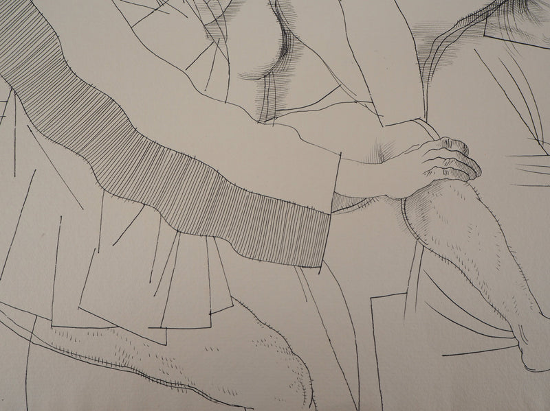 Miguel CONDE : Les Amants et le Pélerin, 1993 - Dessin (détail)