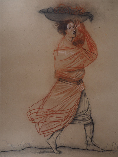 Miguel CONDE : La marchande de fruits, 1998 - Dessin