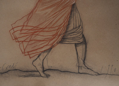 Miguel CONDE : La marchande de fruits, 1998 - Dessin (détail)