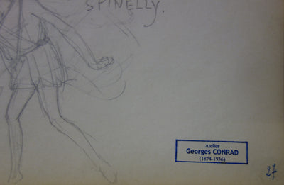 Georges CONRAD : Dessin d'une petite fille - Dessin (détail)