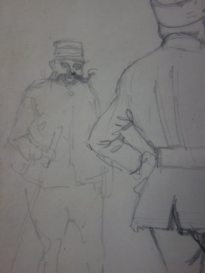 Georges CONRAD : Etude des soldats - Dessin